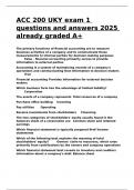 ACC 200 UKY exam 1 questions and answers 2025 already graded A+.