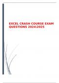 EXCEL CRASH COURSE EXAM QUESTIONS 20242025 |GUARANTEED PASS |ACCURATE ANSWERS