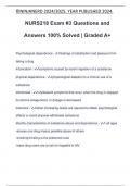 NURS218 Exam #3 Questions and Answers 100% Solved | Graded A+