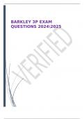 BARKLEY 3P EXAM QUESTIONS 20242025 |GUARANTEED PASS |ACCURATE ANSWERS