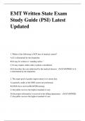 EMT Written State Exam Study Guide (PSI) Latest Updated