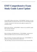 EMT Comprehensive Exam Study Guide Latest Update