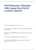 ILTS Elementary Education (305-Content Test) EXAM LATEST UPDATE