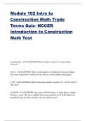 Module 102 Intro to Construction Math Trade Terms Quiz- NCCER Introduction to Construction Math Test