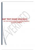 DAT TEST EXAM 20242025 |GUARANTEED PASS |ACCURATE ANSWERS