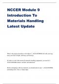 NCCER Module 9 Introduction To Materials Handling Latest Update