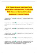 U.S. Coast Guard Auxiliary Test  Exam Solved Combined Questions  With Revised Correct Detailed  Answers>>Latest Update 