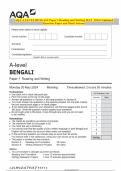 AQA A-LEVEL BENGALI Paper 1 Reading and Writing MAY 2024 Combined Question Paper and Mark Scheme