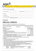 AQA A-LEVEL BIBLICAL HEBREW Paper 1 Translation, Comprehension and Composition MAY 2024 Combined Question Paper and Mark Scheme