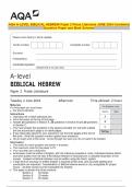 AQA A-LEVEL BIBLICAL HEBREW Paper 2 Prose Literature JUNE 2024 Combined Question Paper and Mark Scheme