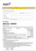 AQA A-LEVEL BIBLICAL HEBREW Paper 3 Poetry JUNE 2024 Combined Question Paper and Mark Scheme