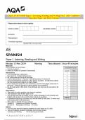 AQA AS SPANISH Paper 1 Listening, Reading and Writing MAY 2024 Combined Question Paper and Mark Scheme