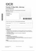 OCR 2024 A Level Business H431/01 Operating in a local business environment Question Paper & Mark Scheme (Merged)