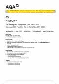 AQA AS HISTORY The making of a Superpower: USA, 1865–1975 Component 1K From Civil War to World War, 1865–1920 MAY 2024 Combined Question Paper and Mark Scheme