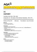 AQA AS HISTORY The Birth of the USA, 1760–1801 Component 2G The origins of the American Revolution, 1760–1776 MAY 2024 Combined Question Paper and Mark Scheme