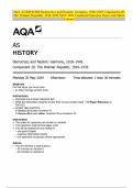 AQA AS HISTORY Democracy and Nazism: Germany, 1918–1945 Component 2O The Weimar Republic, 1918–1933 MAY 2024 Combined Question Paper and Mark Scheme