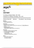 AQA AS HISTORY The Making of Modern Britain, 1951–2007 Component 2S Building a new Britain, 1951–1979 MAY 2024 Combined Question Paper and Mark Scheme