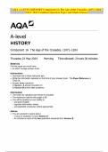 AQA A-LEVEL HISTORY Component 1A The Age of the Crusades, c1071–1204 MAY 2024 Combined Question Paper and Mark Scheme