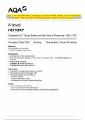 AQA A-LEVEL HISTORY Component 1D Stuart Britain and the Crisis of Monarchy, 1603–1702 MAY 2024 Combined Question Paper and Mark Scheme