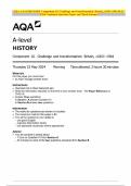 AQA A-level HISTORY Component 1G Challenge and transformation: Britain, c1851–1964 MAY 2024 Combined Question Paper and Mark Scheme