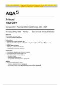 AQA A-level HISTORY Component 1H Tsarist and Communist Russia, 1855–1964 MAY 2024 Combined Question Paper and Mark Scheme