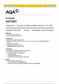 AQA A-LEVEL HISTORY Component 1L The quest for political stability: Germany, 1871–1991 MAY 2024 Combined Question Paper and Mark Scheme