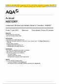 AQA A- level HISTORY Component 2M Wars and Welfare: Britain in Transition, 190–61957 JUNE 2024 Combined Question Paper and Mark Scheme