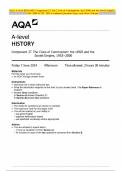 AQA A-level HISTORY Component 2T The Crisis of Communism: the USSR and the Soviet Empire, 1953–2000 JUNE 2024 Combined Question Paper and Mark Scheme