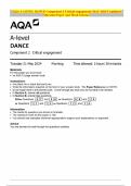 AQA A-LEVEL DANCE Component 2 Critical engagement MAY 2024 Combined Question Paper and Mark Scheme