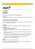 AQA A-LEVEL DANCE Component 1 Performance and Choreography June 2024 Combined Question Paper and Mark Scheme