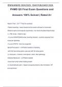 PHMD Q5 Final Exam Questions and Answers 100% Solved | Rated A+