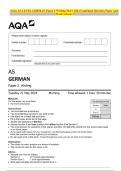 AQA AS LEVEL GERMAN Paper 2 Writing MAY 2024 Combined Question Paper and Mark Scheme