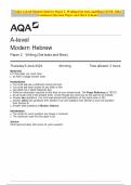 AQA A-level Modern Hebrew Paper 2 Writing (Set texts and films) JUNE 2024 Combined Question Paper and Mark Scheme