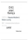  CE-611 project Planning & control ch 6  study guide