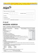 AQA A-LEVEL MODERN HEBREW Paper 3 Listening, reading and writing JUNE 2024 Combined Question Paper and Mark Scheme