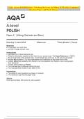 AQA A-level POLISH Paper 2 Writing (Set texts and films) JUNE 2024 Combined Question Paper and Mark Scheme