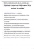 PJM Exam Questions and Answers 100% Solved | Graded A+