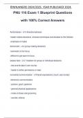 PNU 116 Exam 1 Blueprint Questions with 100% Correct Answers