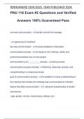 PNU 116 Exam #2 Questions and Verified Answers 100% Guaranteed Pass