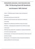 PNU 116 Nursing Exam #2 Questions and Answers 100% Solved