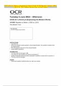 OCR GCSE (9–1) History A (Explaining the Modern World) J410/08 Migration to Britain c.1000 to c.2010 JUNE 2024 Combined Question Paper and Mark Scheme