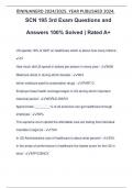 SCN 195 3rd Exam Questions and Answers 100% Solved | Rated A+