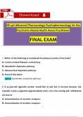 NR546 / NR 546 Final Exam (2024 / 2025): Advanced Pharmacology Psychopharmacology for the Psychiatric-Mental Health Nurse Practitioner, Expected Questions with Verified Answers- Chamberlain