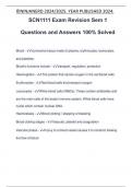 SCN1111 Exam Revision Sem 1 Questions and Answers 100% Solved