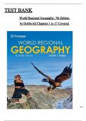 Complete Test Bank for World Regional Geography, 7th Edition by Hobbs, All Chapters 1 to 17 Covered, ISBN: 9780357034071 (100% Verified Edition)