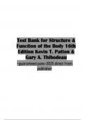 Test Bank - Structure and Function of the Body 16th Edition by Kevin T. Patton