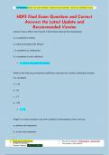 HDFS Final Exam Questions and Correct  Answers the Latest Update and  Recommended Version