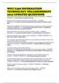 WGU C468 INFORMATION TECHNOLOGY PREASSESSMENT 2024 UPDATED QUESTIONS