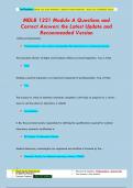 MDLB 1221 Module A Questions and  Correct Answers the Latest Update and  Recommended Version