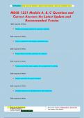 MDLB 1221 Module A, B, C Questions and  Correct Answers the Latest Update and  Recommended Version